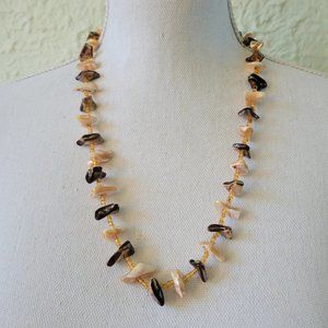 Necklace Natural Shell Chips Beads Beach Hawaiian 24"